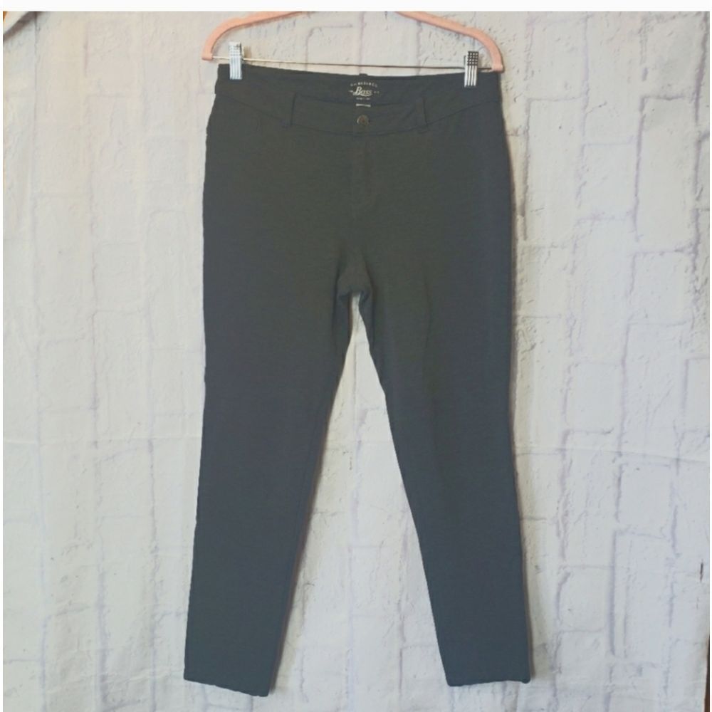 G.H. BASS & CO Knit Stretch Jeans-Style Ankle Pants 8 Charcoal Gray
